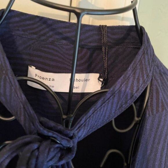 Proenza Schouler Printed Georgette Tie Front Top size 6 - Picture 8 of 11